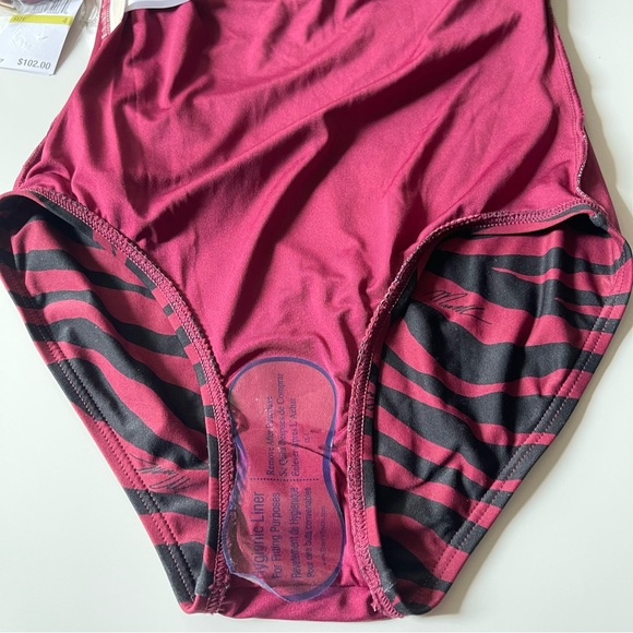 NWT MICHAEL KORS Maroon Animal Print Swimsuit Size 4 - Picture 10 of 10